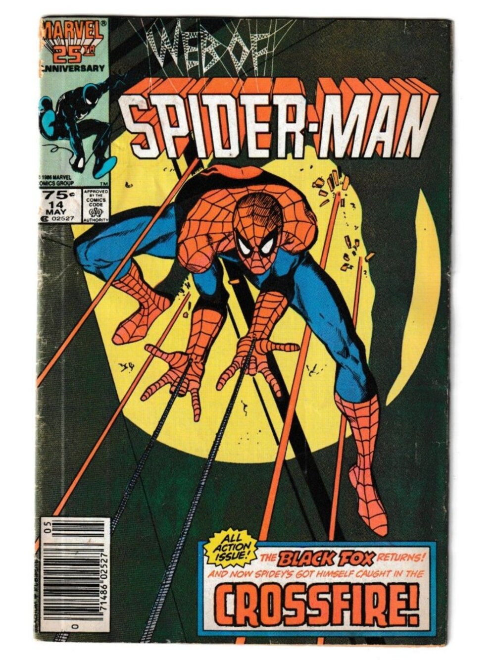 Vintage 86 Web of Spider-Man #14 Comic Book Marvel 25th Anniversary Edition